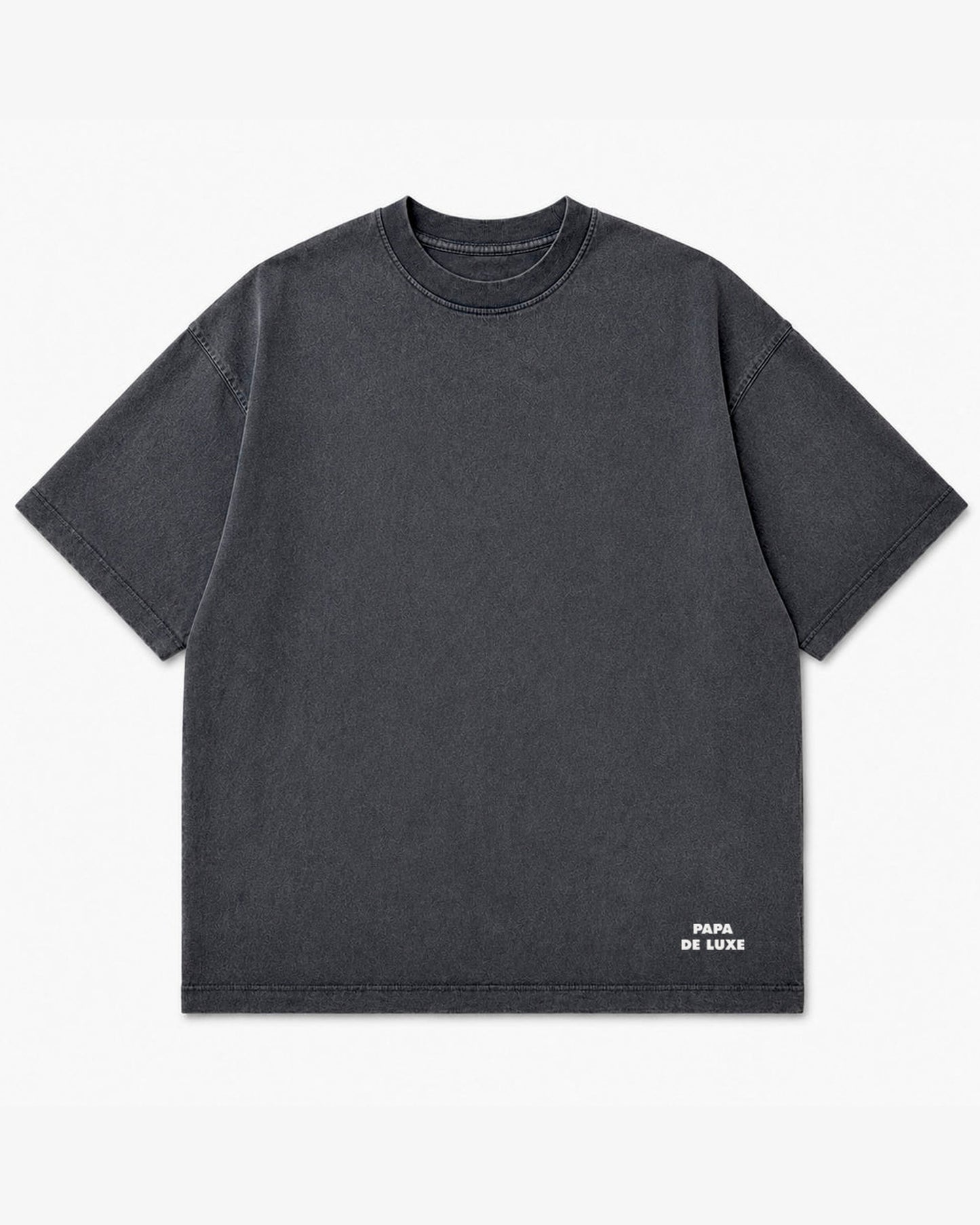 Papa De Luxe Essential Washed Black Cropped T-Shirt