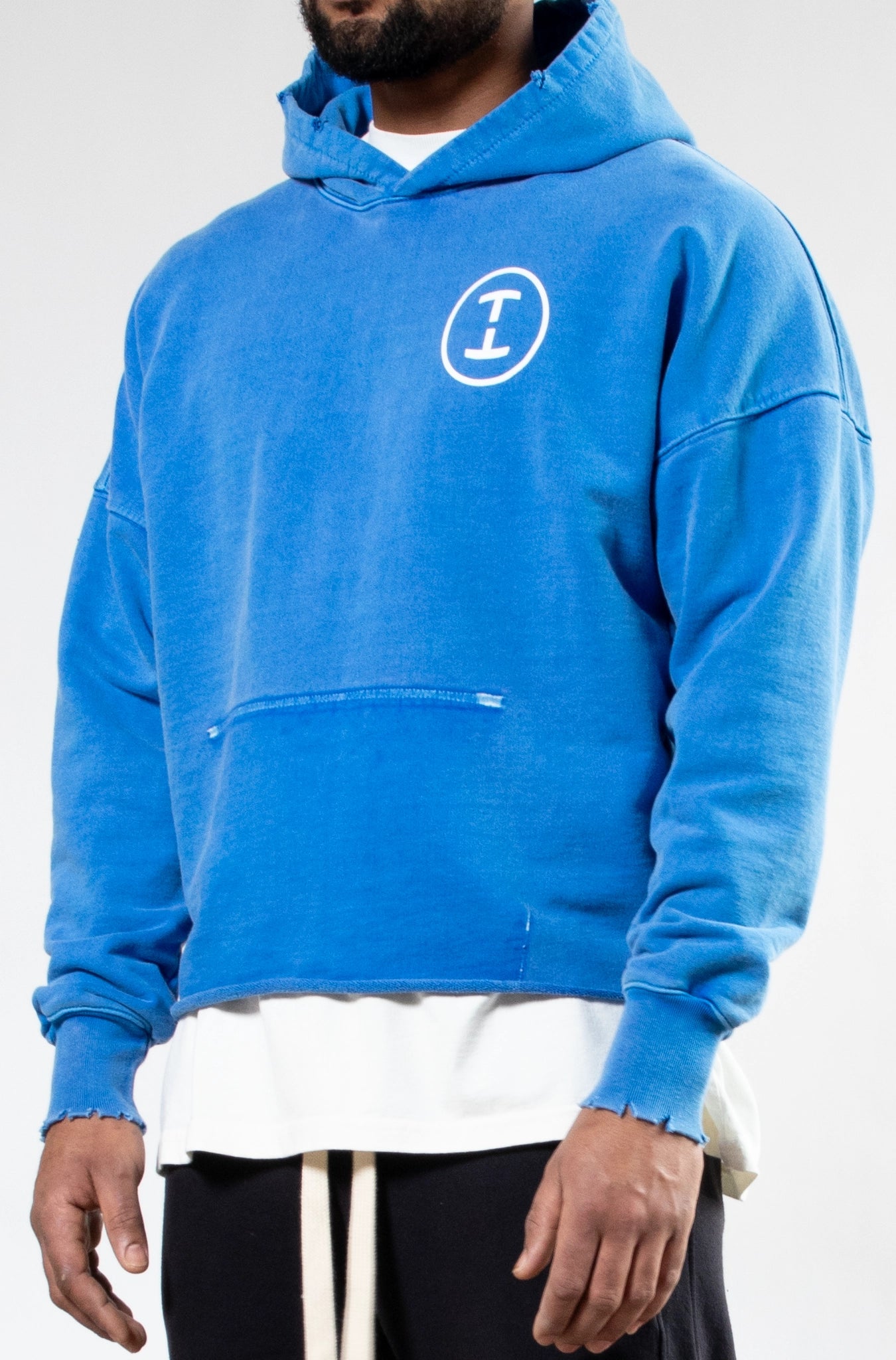 The Cropped Hoodie - Vintage Blue