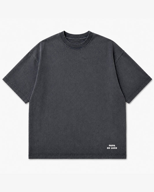 Papa De Luxe Essential Washed Black Cropped T-Shirt