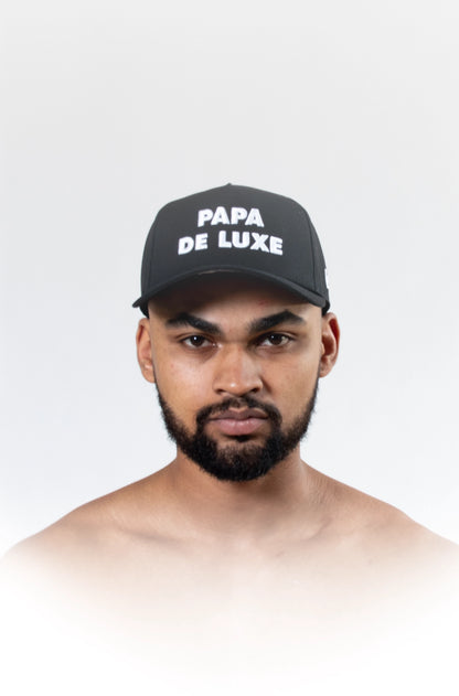 Papa De Luxe Embroidered Cap - Black