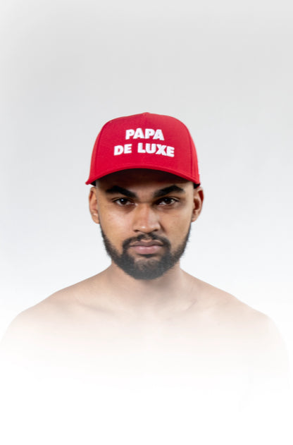 Papa De Luxe Embroidered Cap - Red