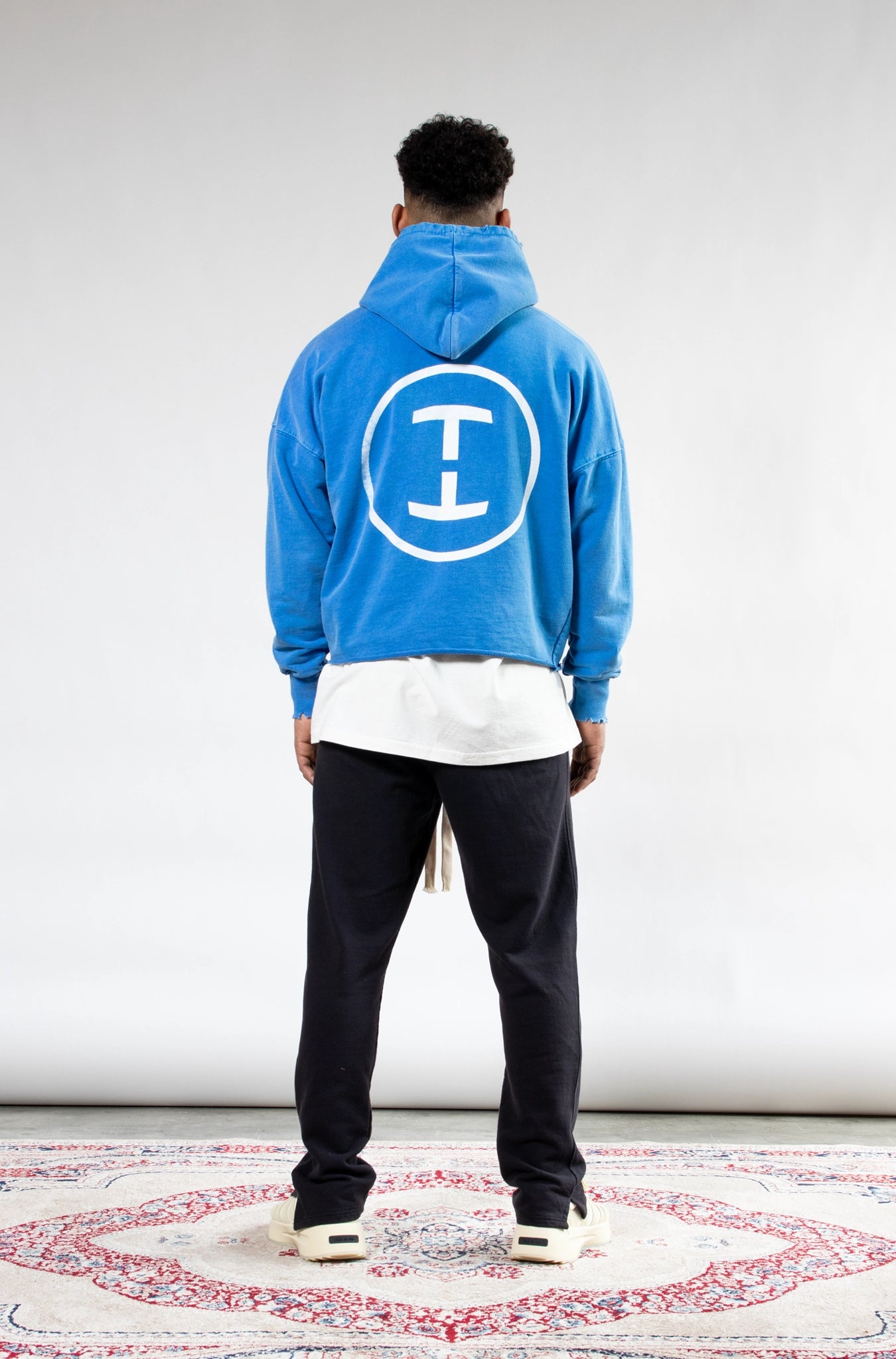 The Cropped Hoodie - Vintage Blue