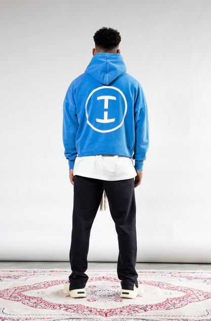 The Cropped Hoodie - Vintage Blue