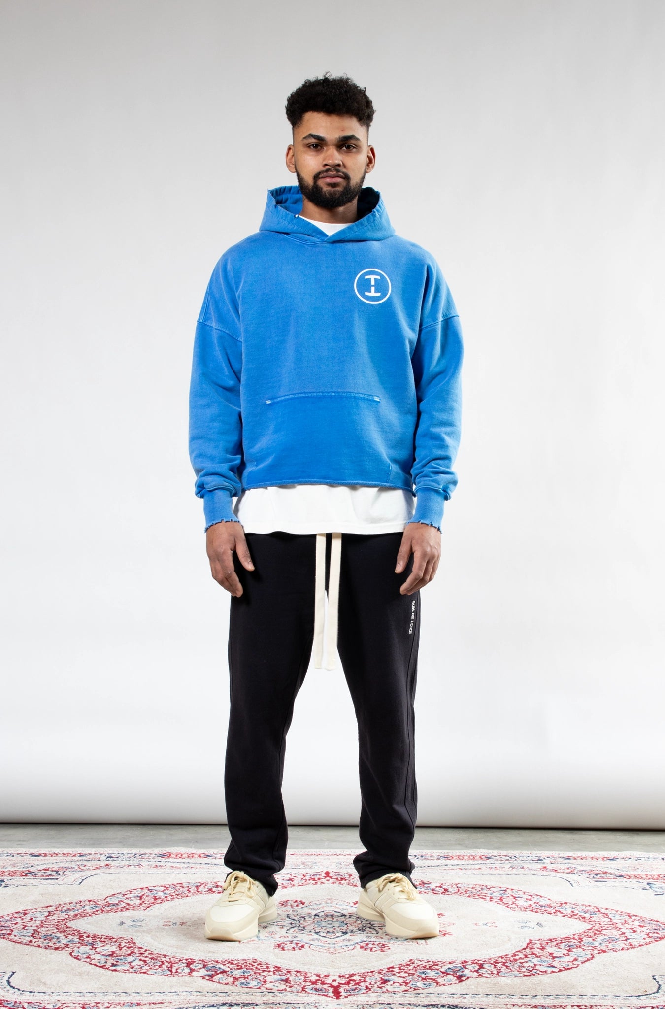 The Cropped Hoodie - Vintage Blue